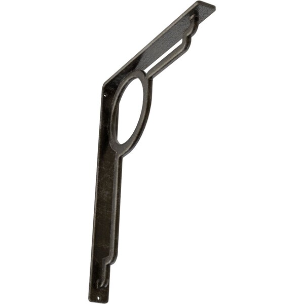 Ekena Millwork Maria Wrought Iron Bracket, (Single center brace), Antiqued Warm Silver 1 1/2"W x 12"D x 15"H BKTM01X12X15SMAAWS - main
